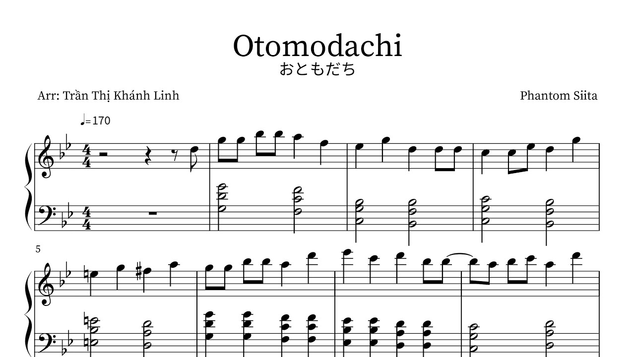 Phantom Siita「Otomodachi」ファントムシータ『おともだち』(Each-line Piano Sheet Music)