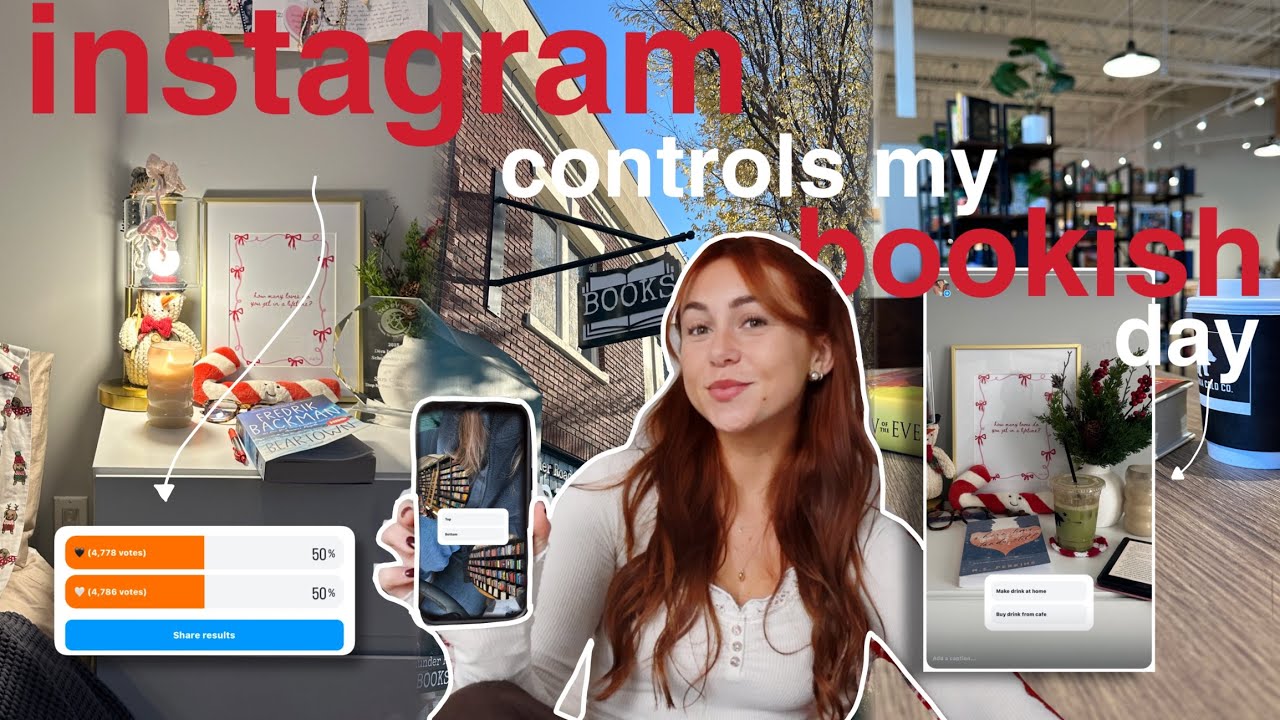 instagram controls my bookish day 📱📖☕️ | bookmas day 7