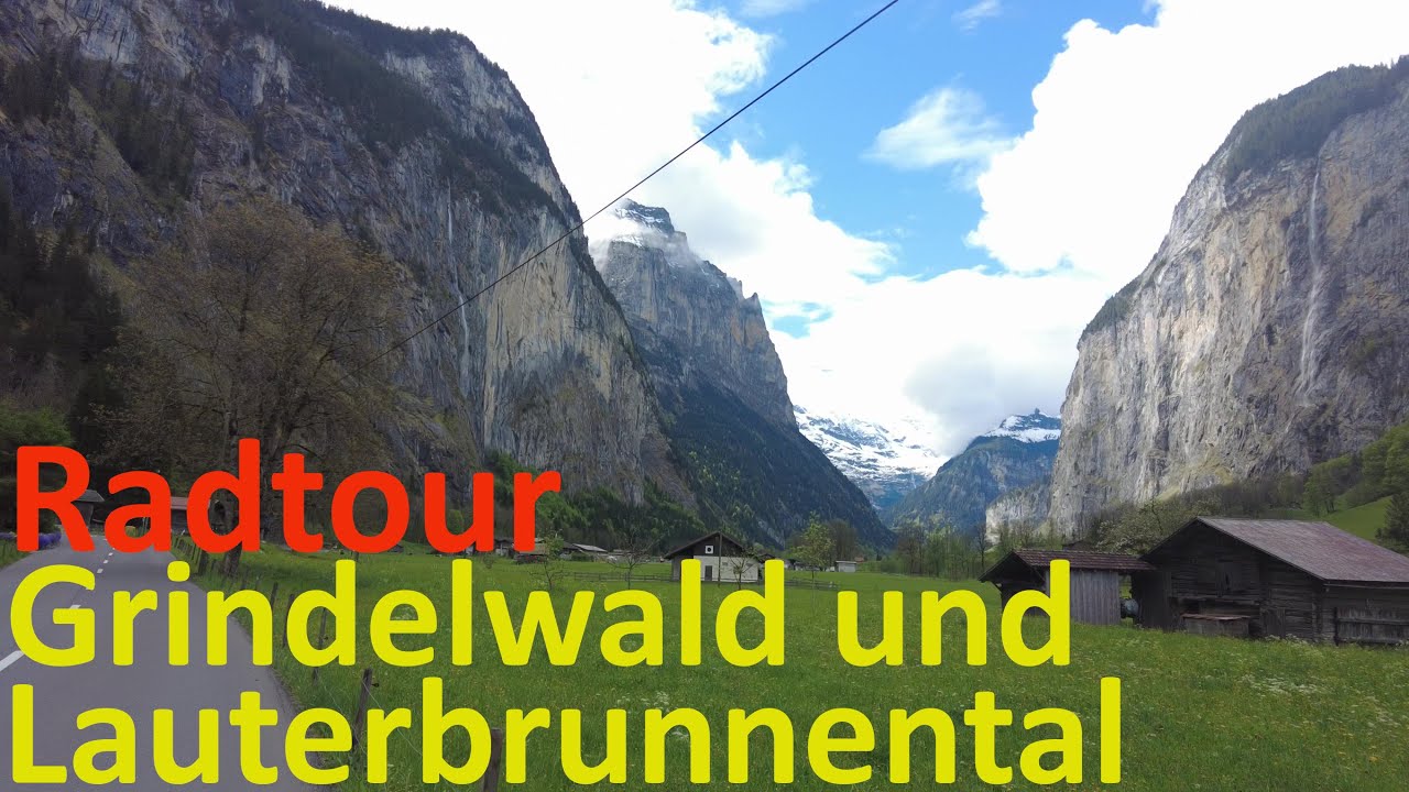Bike trip from Interlaken to Grindelwald + Eiger and into the Lauterbrunnen Valley, subtitled, 4k