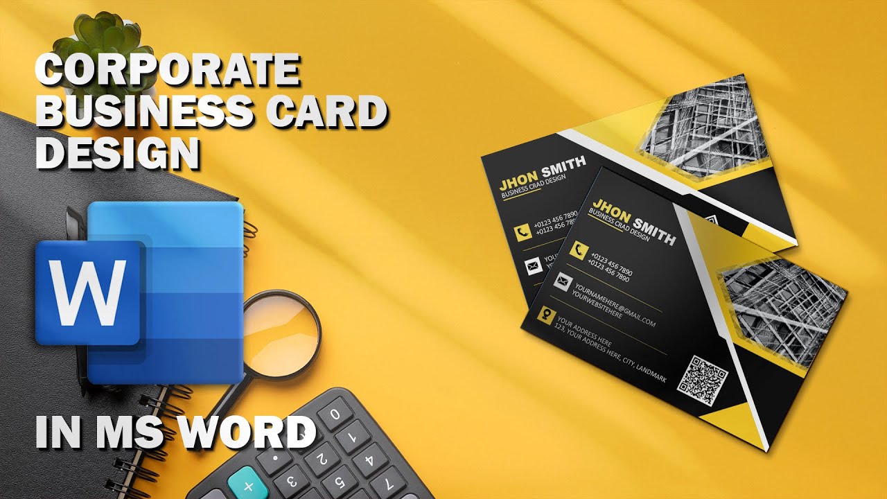 CORPORATE BUSINESS CARD DESIGN IN MS WORD