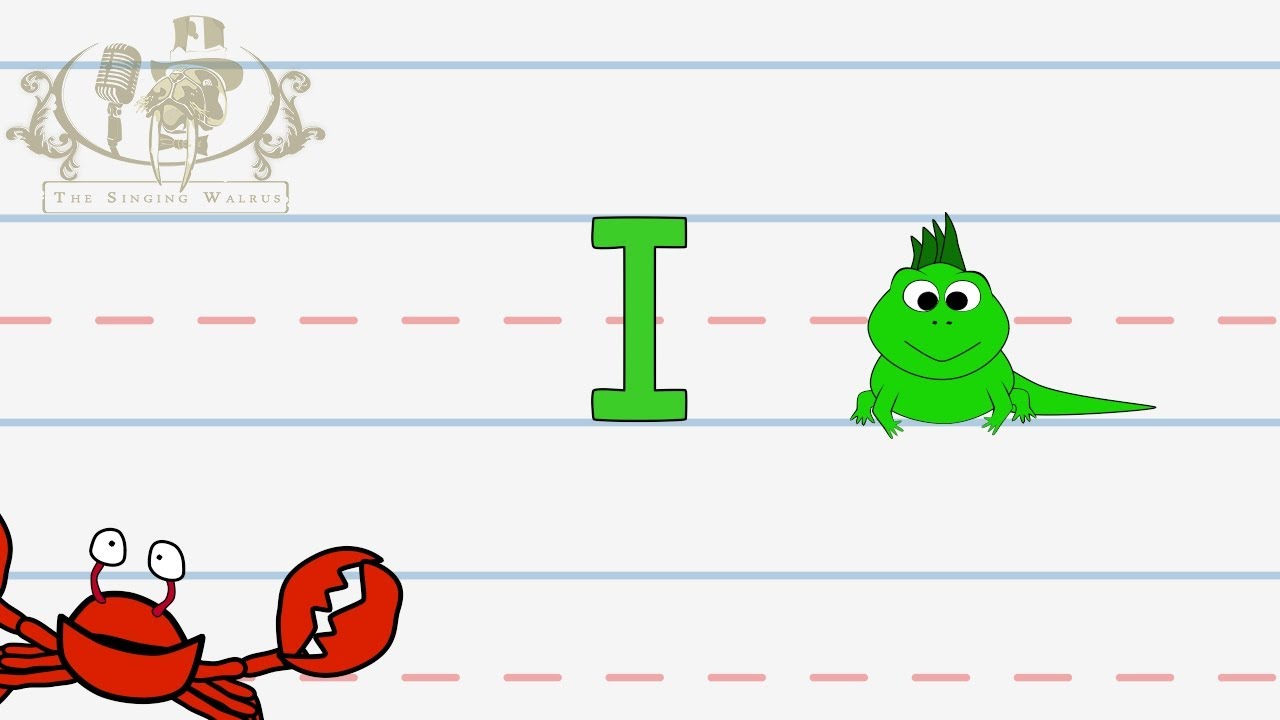 Write the letter I | Alphabet Writing lesson for children | The Singing Walrus
