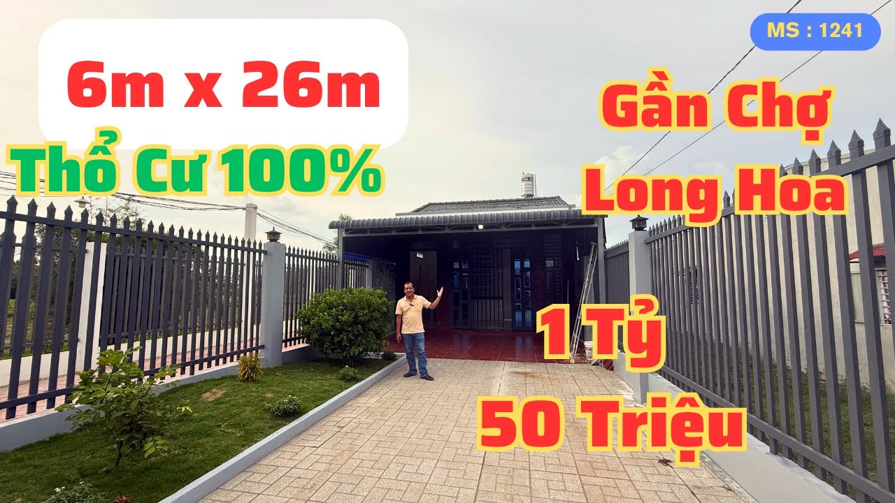 Mua Đất Tặng Nhà Đẹp Thổ Cư Hết Đất Gần Chợ Long Hoa | Mua Bán Nhà Đất Tây Ninh 1241N