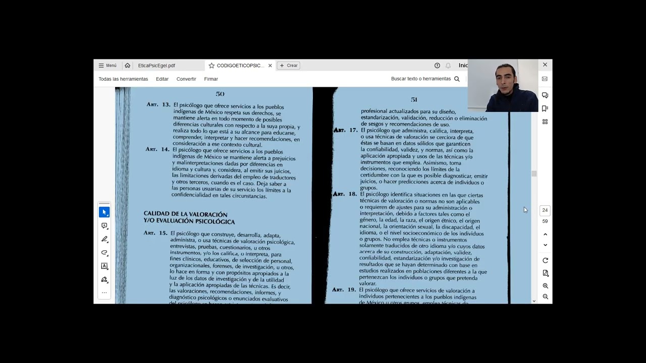 CENEVAL EGEL PLUS PSICOLOGÍA. Reactivos sobre el código ético del psicólogo.