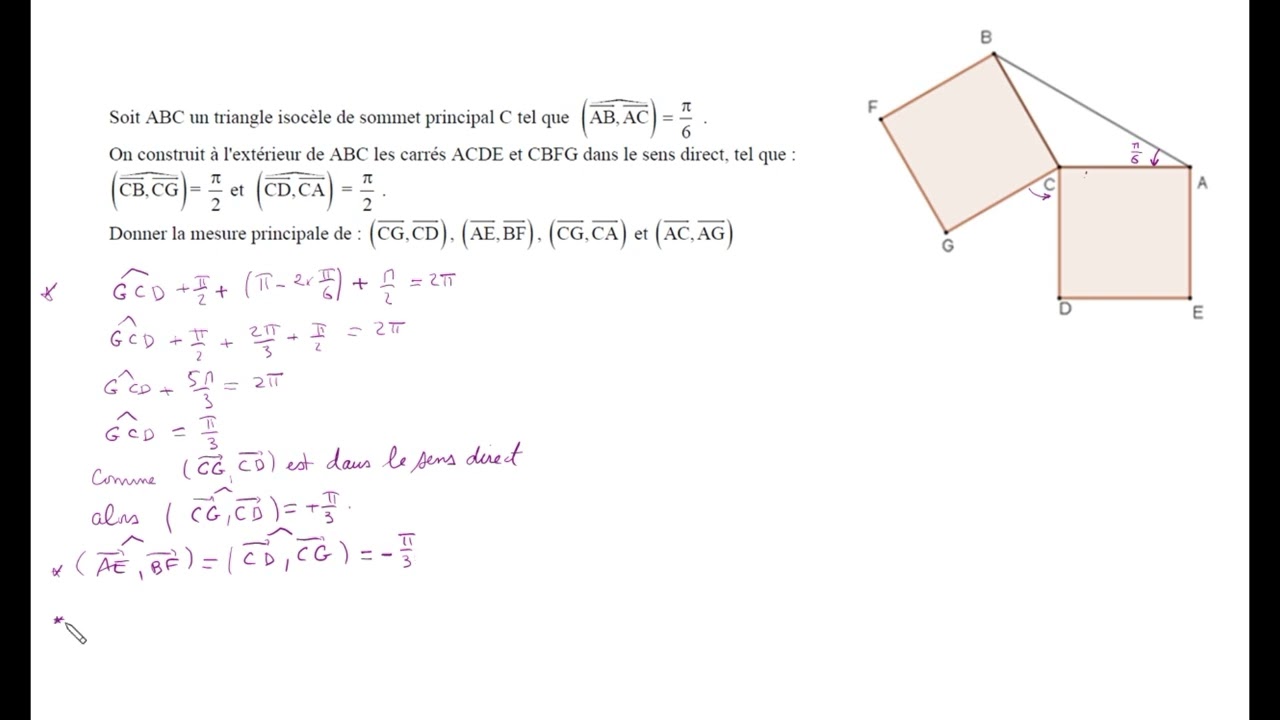 02 Angles orientés. Mesure principale et mesures d'un angle orienté.