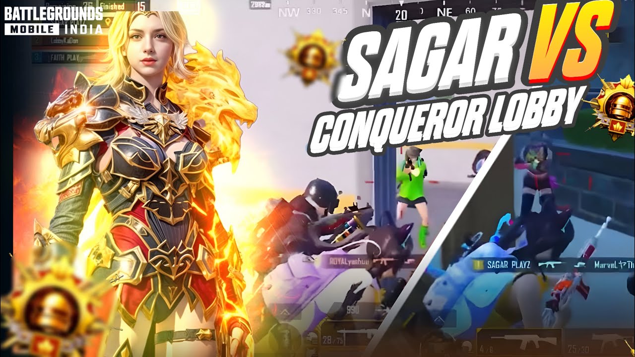 SAGAR Playz VS Conqueror Lobby Rank Pushers🔥Fastest 1V4 | Intense Gameplay 💀 