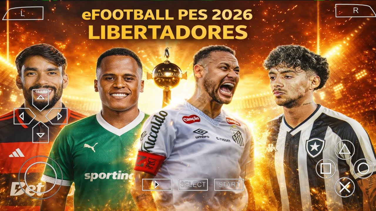 EFOOTBALL PES 2026 LIBERTADORES SUL AMERICANO ATUALIZADO PARA PPSSPP DOWNLOAD MEDIAFIRE link direto