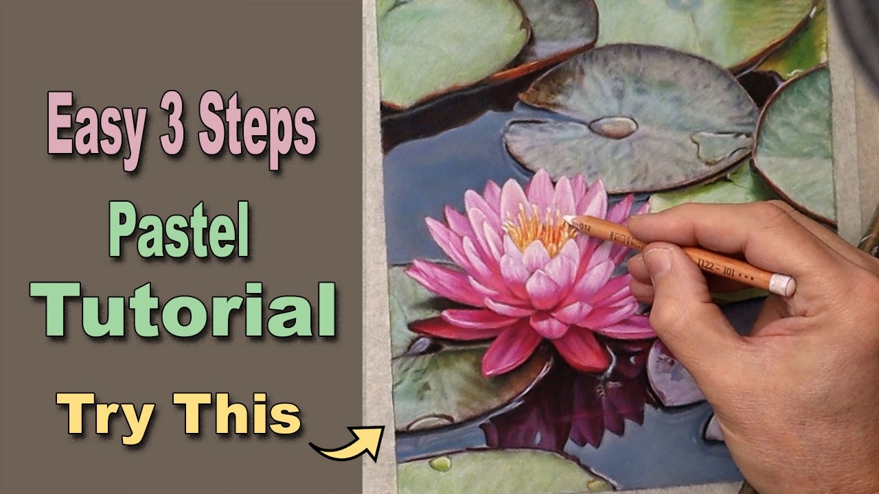 Pastel painting Tutorial | How to pastel paint Water Lilies 3 EASY STAGES | Some Real-time footage