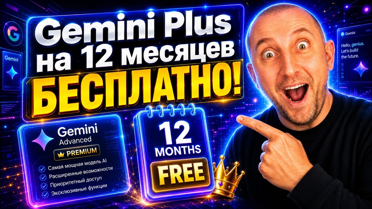 Gemini Plus на 12 месяцев БЕСПЛАТНО!