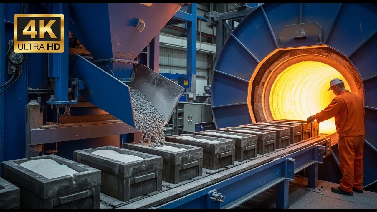 Foam Glass Manufacturing: Turning Waste Glass into Super Insulation | Documentary (4K)