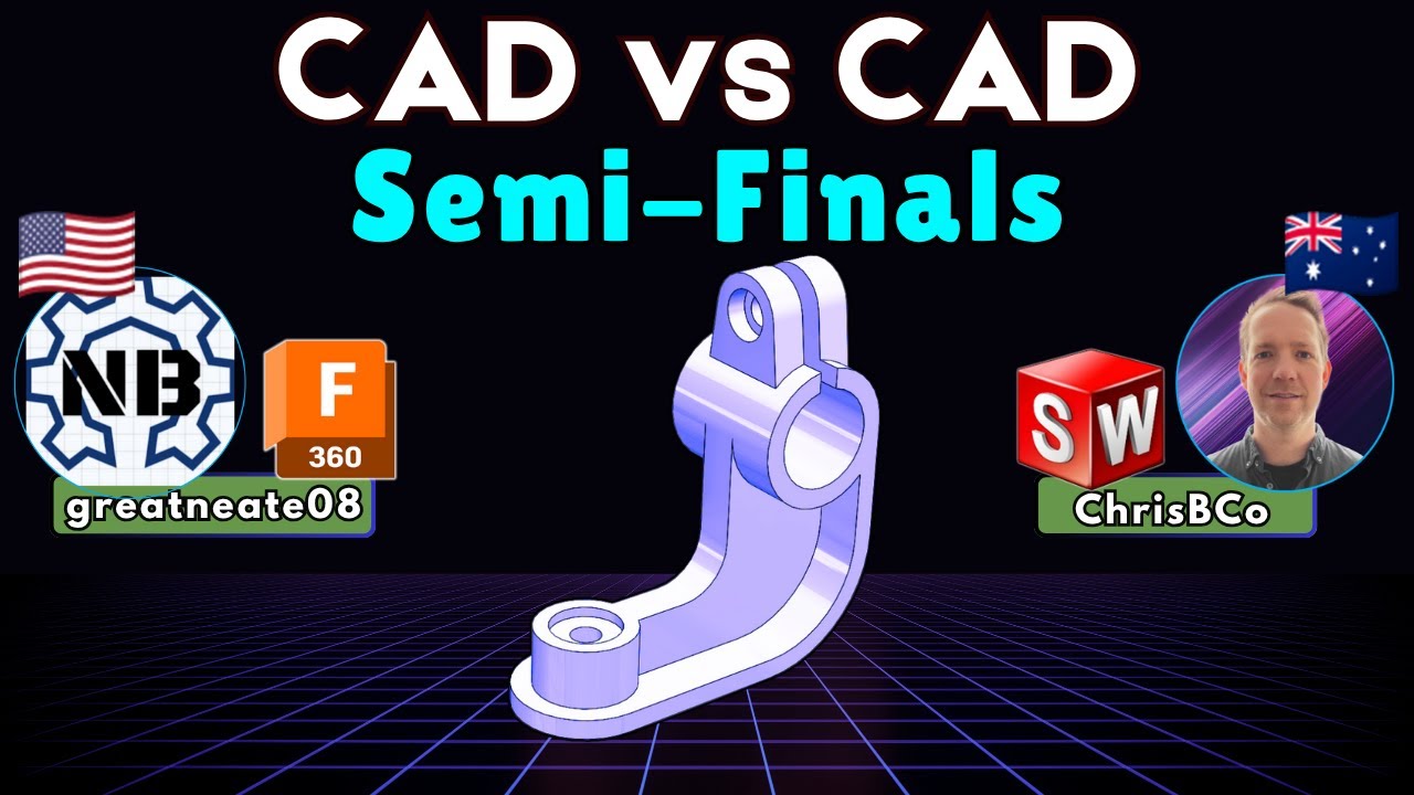 CAD Speedmodeling Tournament! - SEMI-FINALS Battle 2 - FUSION 360 vs SOLIDWORKS