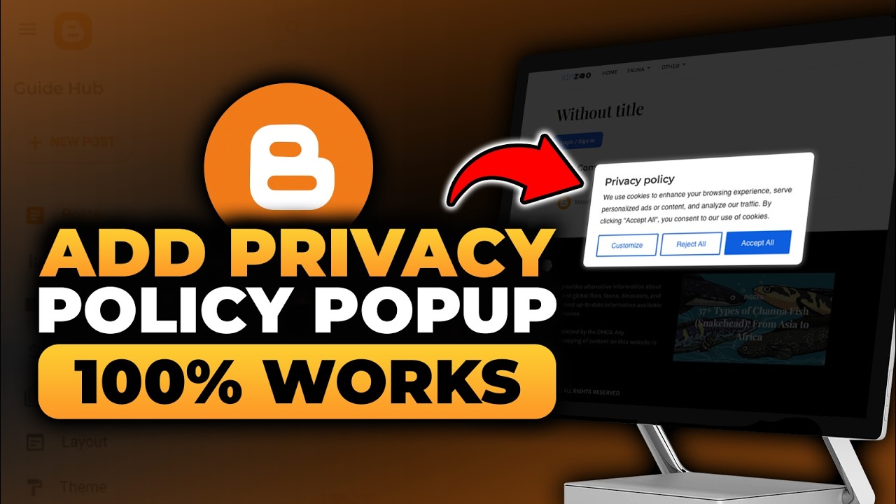 How Do Add Privacy Policy Popup On Blogger Website (𝟮𝟬𝟮𝟲) | 100% WORKS | NO Yapping | FAST & EASY