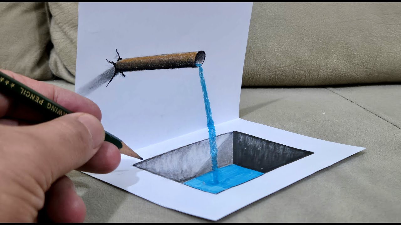 easy 3d drawing on paper for beginners- how to draw 3d