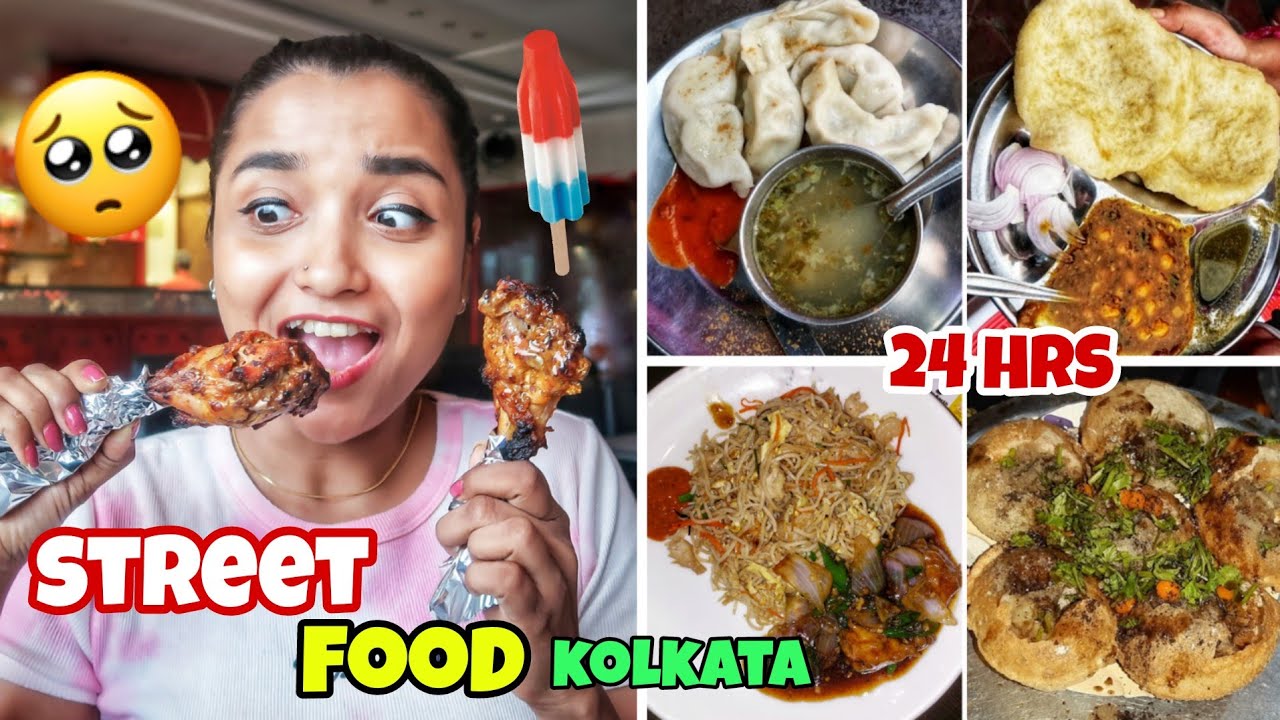I ate STREET FOOD for 24 Hours Challenge - Eating Best CHEAP Food in KOLKATA - Food Challenge INDIA