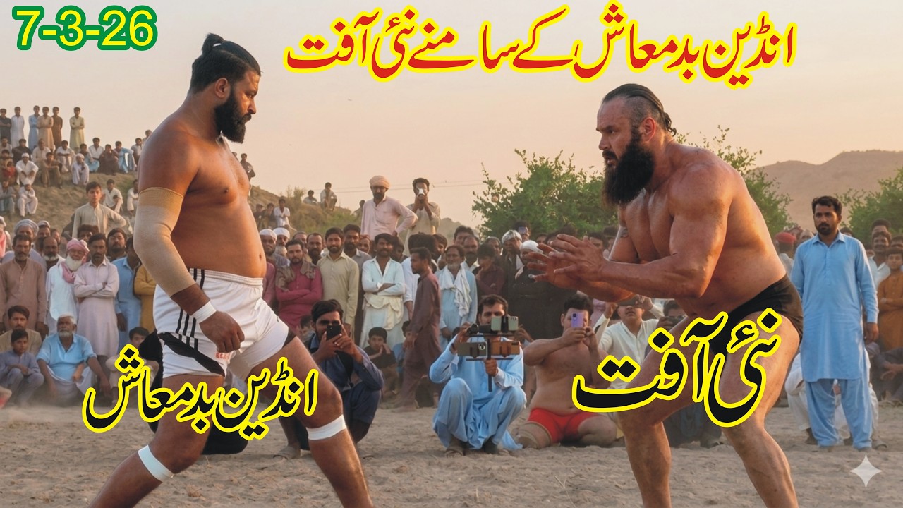 INDIAN BADMSH VS BROWN STROWMAN FIRST TIME BIG FIGHT OPEN CHALLENGE KABADDI AT GONDAL STADIUM SEERA