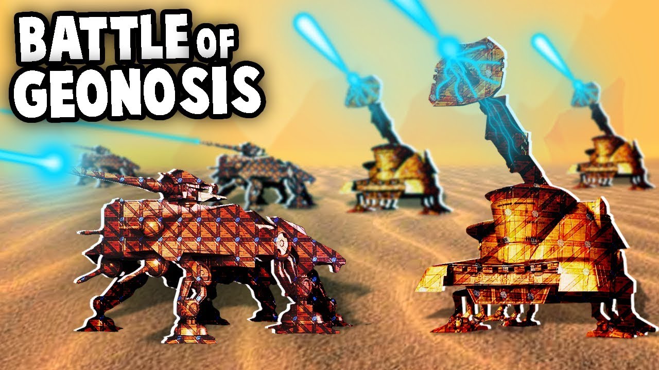 Star Wars BATTLE of GEONOSIS!  AT-TE Walkers vs Hailfire DROIDS (Forts Star Wars Mod Gameplay)