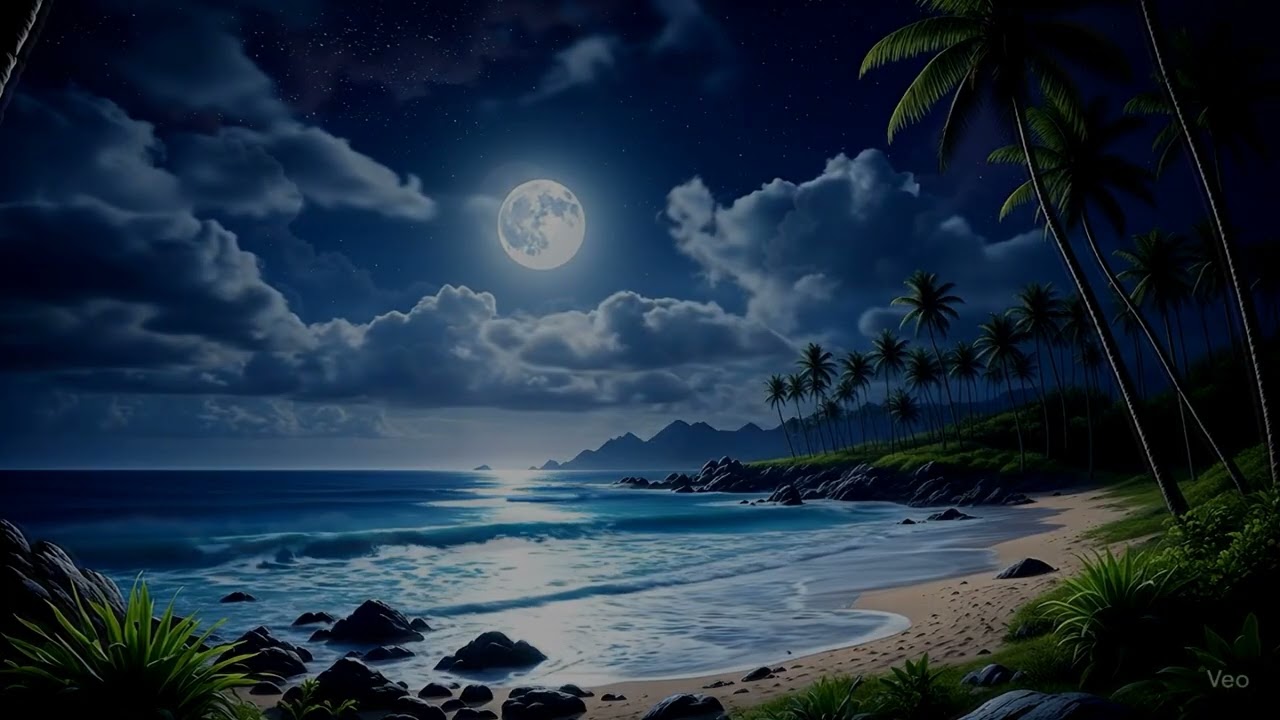 Relaxing Music with Ocean Waves Beautiful Piano, Sleep Music, Stress Relief, Wave Sounds.