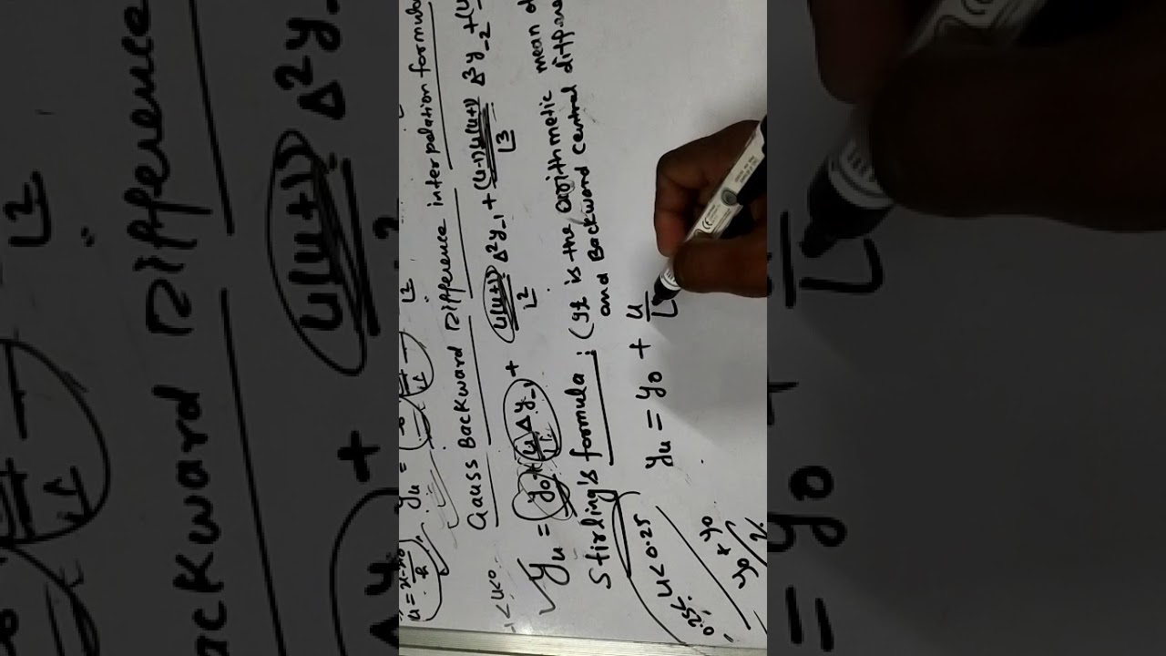 Central difference formulae( Gauss, stirlings, Bessels and Everetts) 