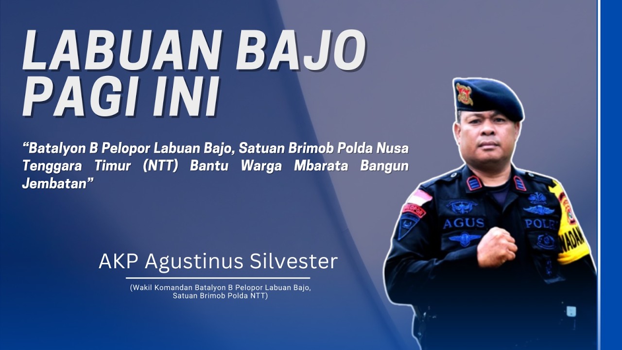 Batalyon B Pelopor Labuan Bajo Satuan Brimob Polda NTT Bantu Warga Mbarata Bangun Jembatan