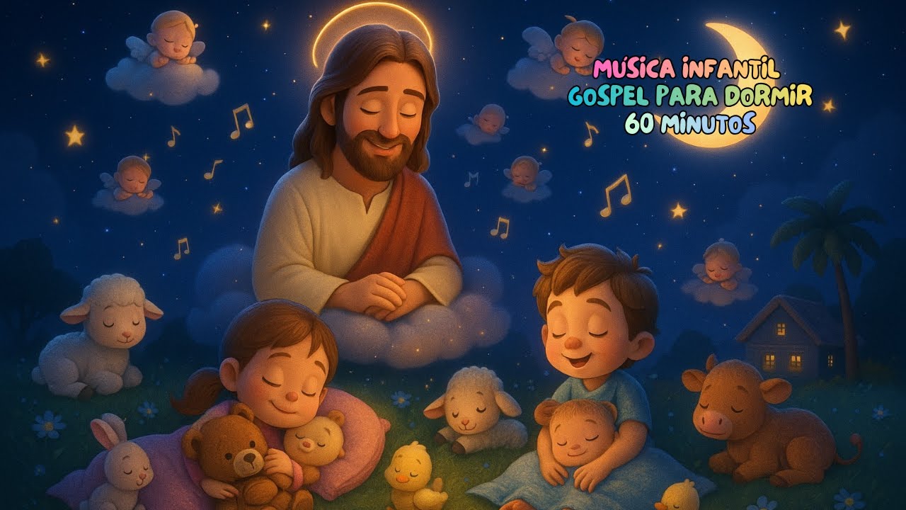 Sonhos Abençoados com Jesus | 1 Hora de Música Cristã Infantil para Dormir e Acalmar | Louvor de Paz