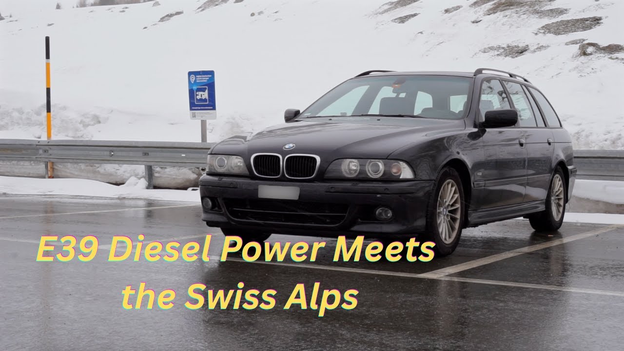 POV: Driving my BMW E39 530d on a Snowy Swiss Mountain Pass