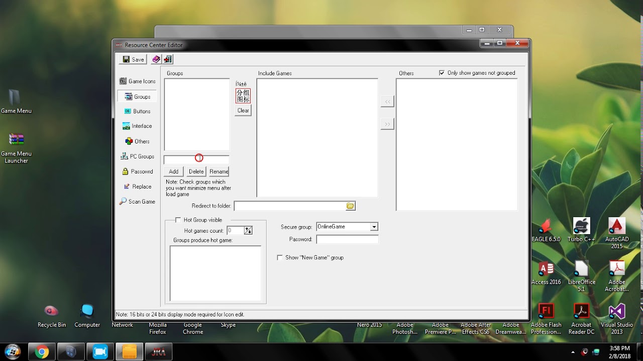 Adding game shortcuts Game Menu