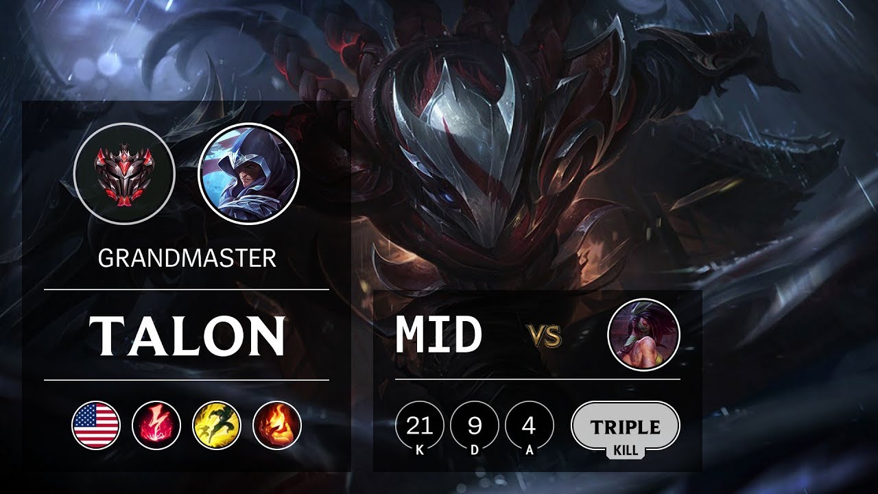 Talon Mid vs Akali - NA Grandmaster Patch 9.8