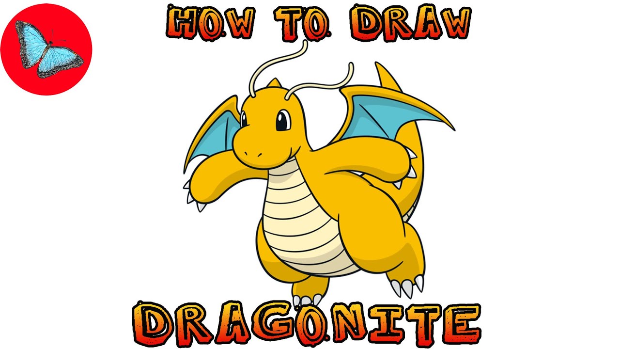 How To Draw Dragonite Pokemon | Drawing Animals