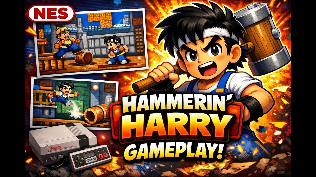 Hammerin` Harry. Me lo paso, partida completa. Nintendo nes 1990