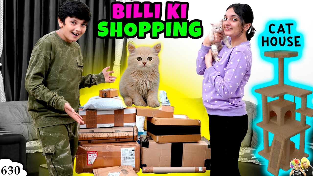 BILLI KI SHOPPING | Ep 630 | Cat Name, Cat Tree, Cat House | Aayu and Pihu Show