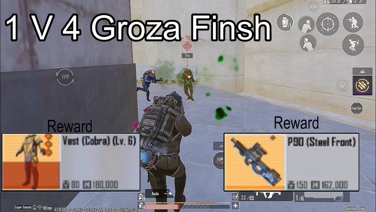 Solo Groza Clutch! Premium Cobra Vest + P90 Loot Drop / PUBG Metro Royale