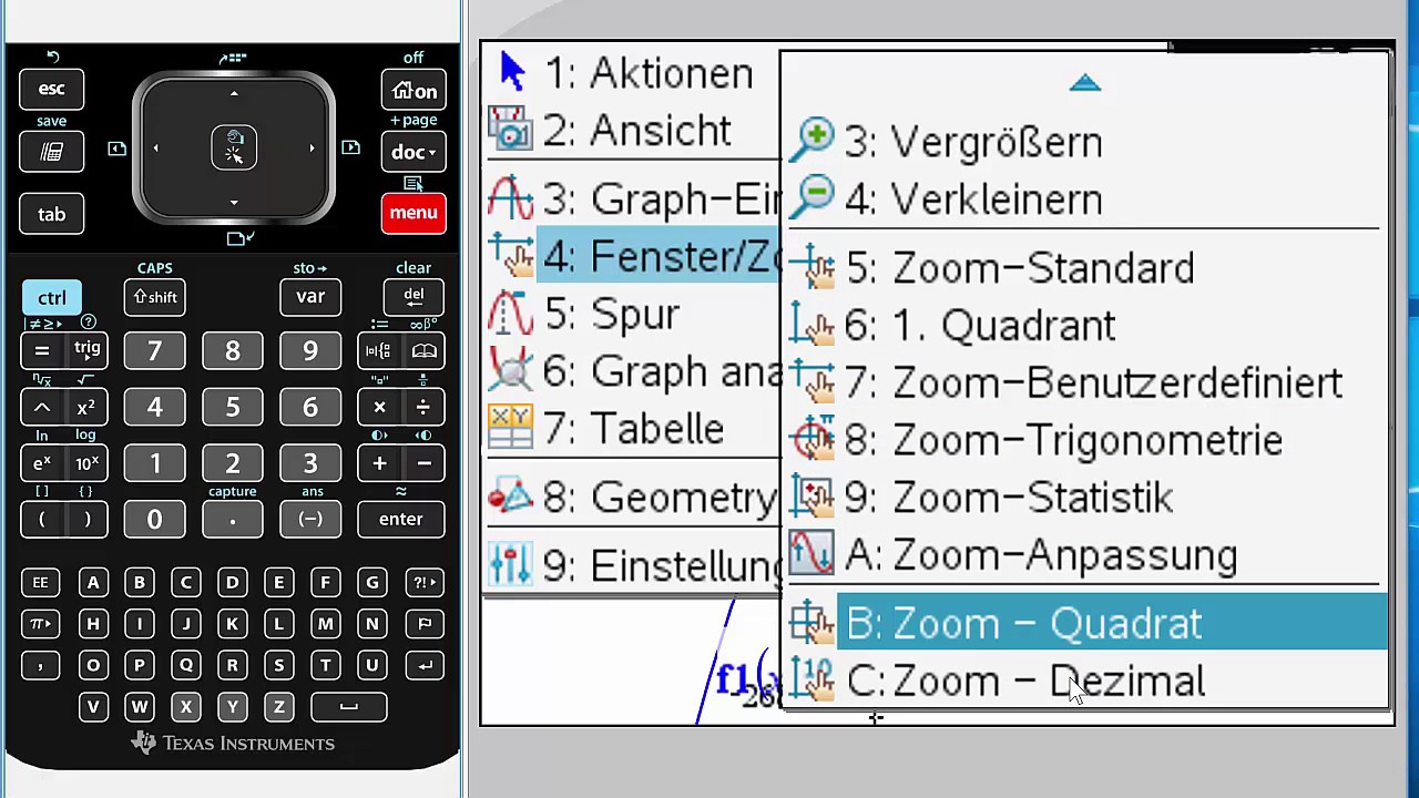 Graphen zeichnen mit dem TI Nspire CX CAS