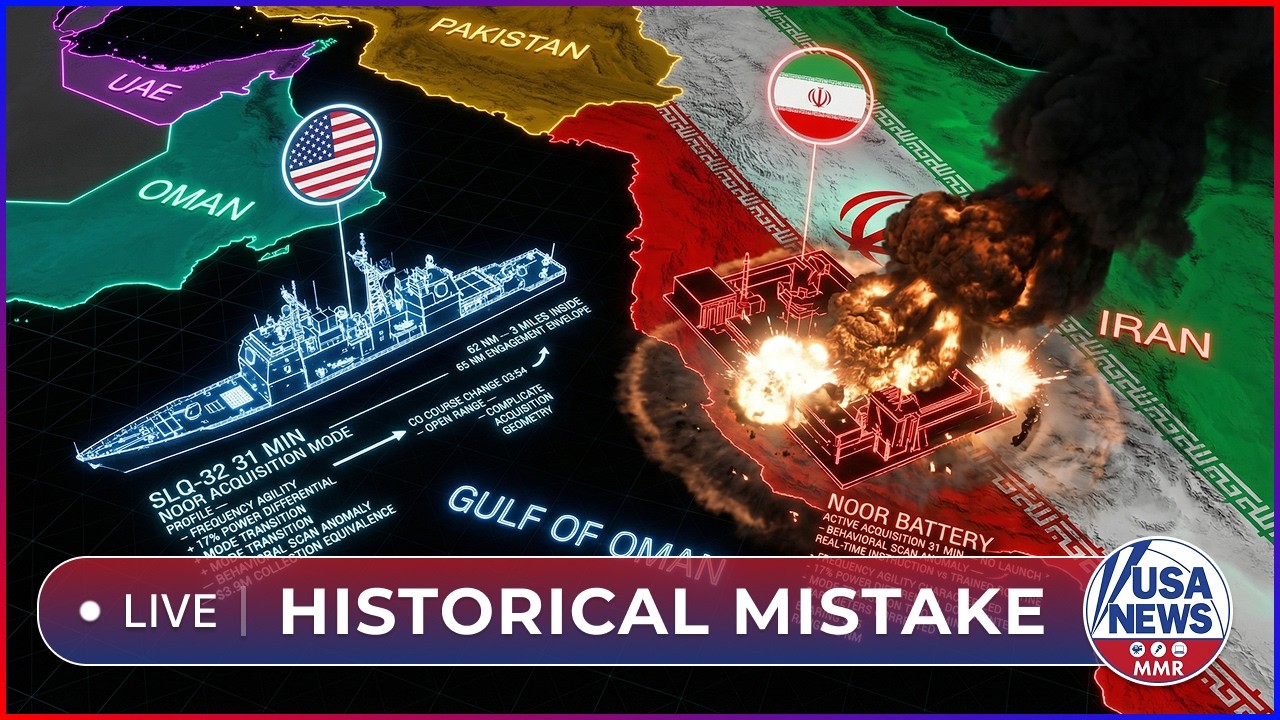 Iranian Noor Missile Battery Gets TOO CLOSE to USS Monterey in the Gulf of Oman - Regret