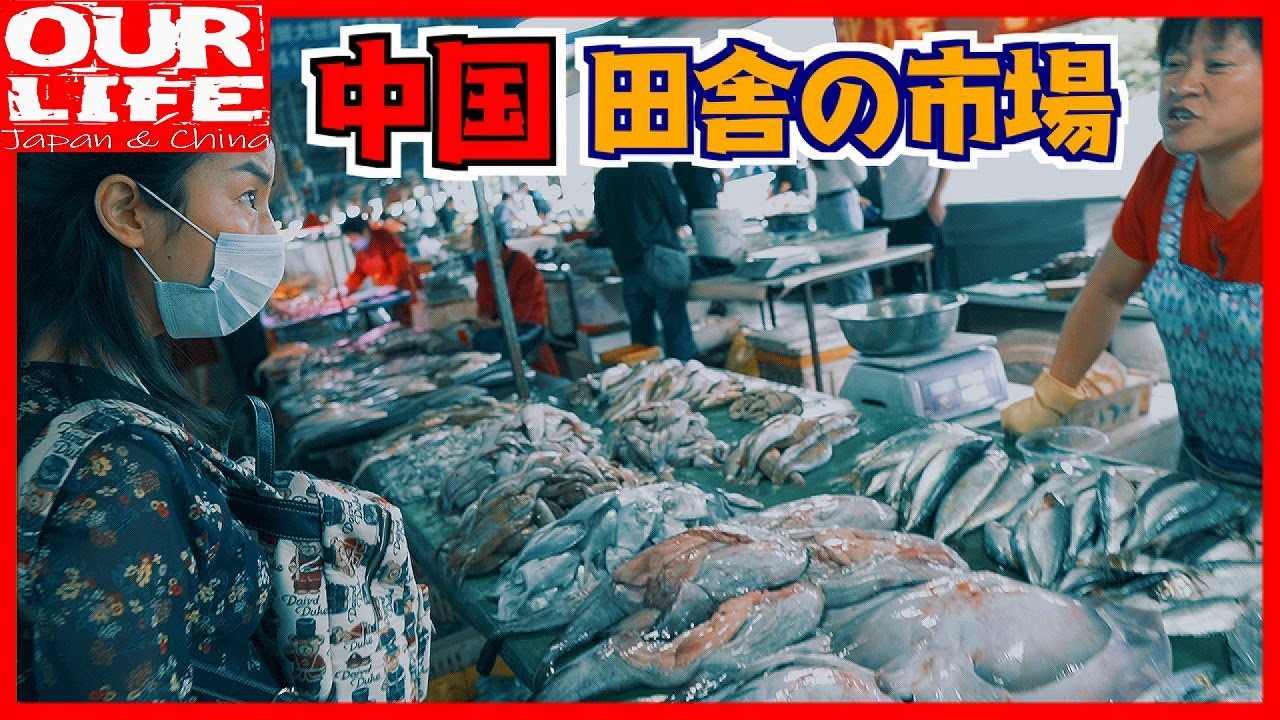 中国の田舎町の海鮮市場/中国人の美人妻が爆買い!/日本人の特徴と中国人の特徴を語ります!!