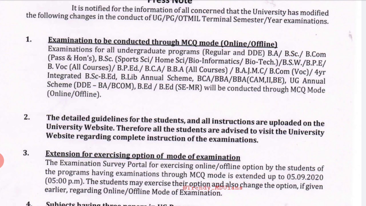 Official MDU Exam Pattern। Exam Survey Open Again For MCQ । Trendy MDUians । Share Maximum ✔️✔️