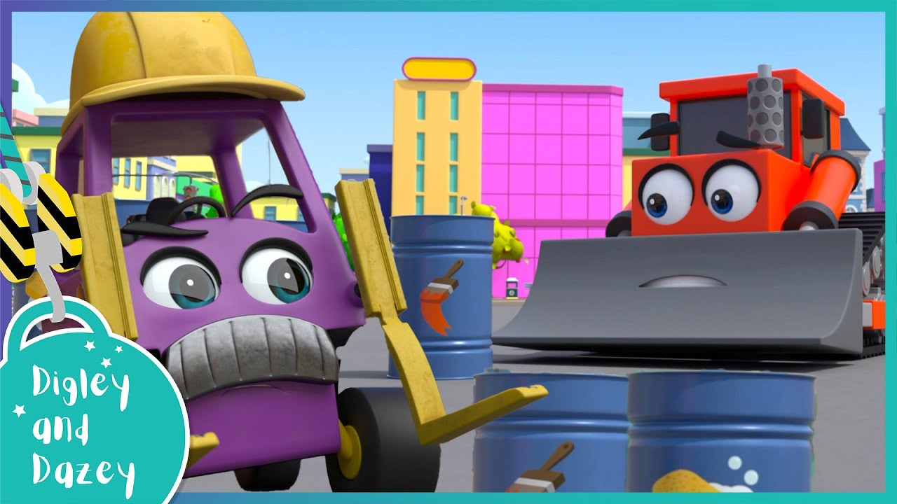 Minisode: Car Wash Construction Chaos! 🚧 🚜 | Digley and Dazey | Kids Construction Truck Cartoons