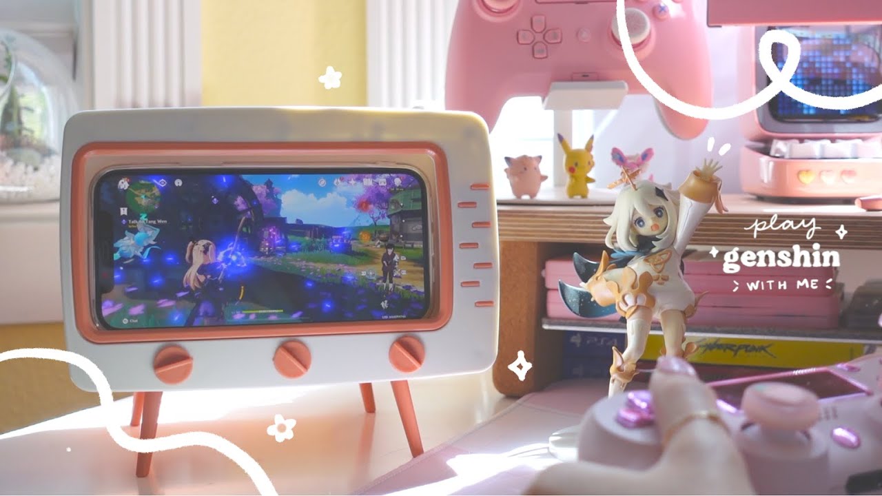 🍎 playing genshin impact on a cute lil' 