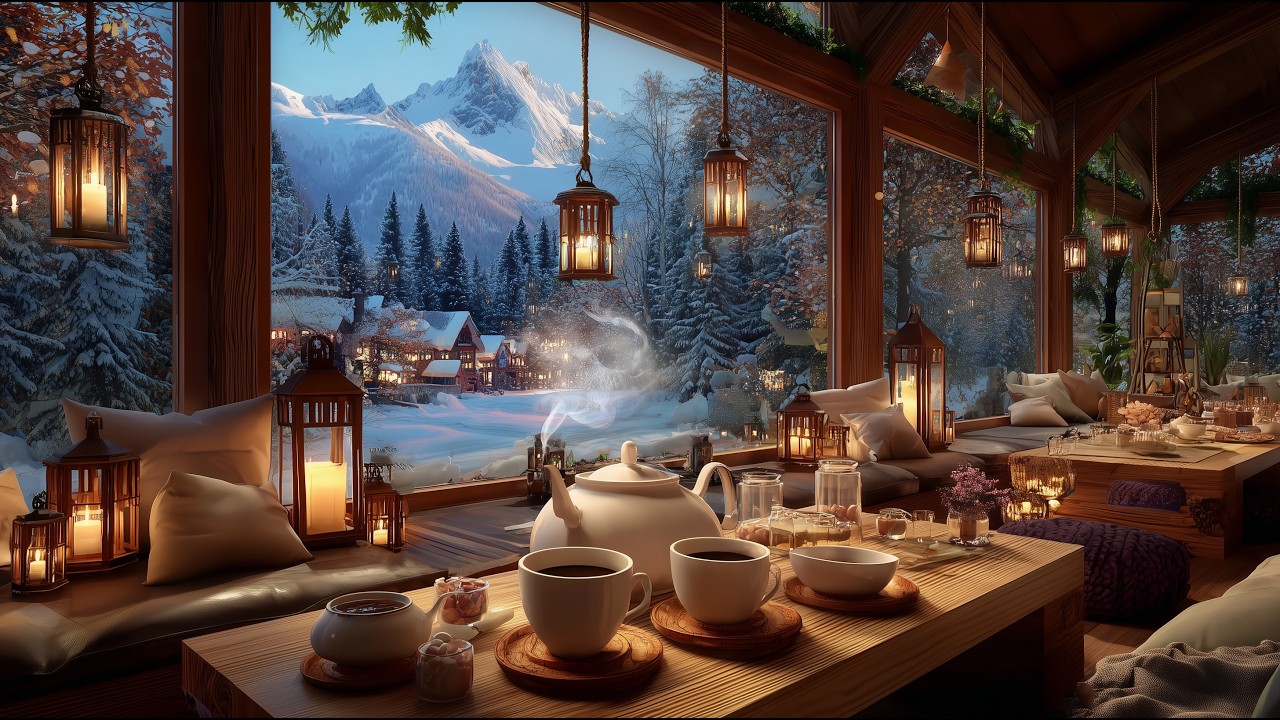 Cozy Winter Cafe Ambience ☕️ Relaxing Jazz Piano for Study & Work