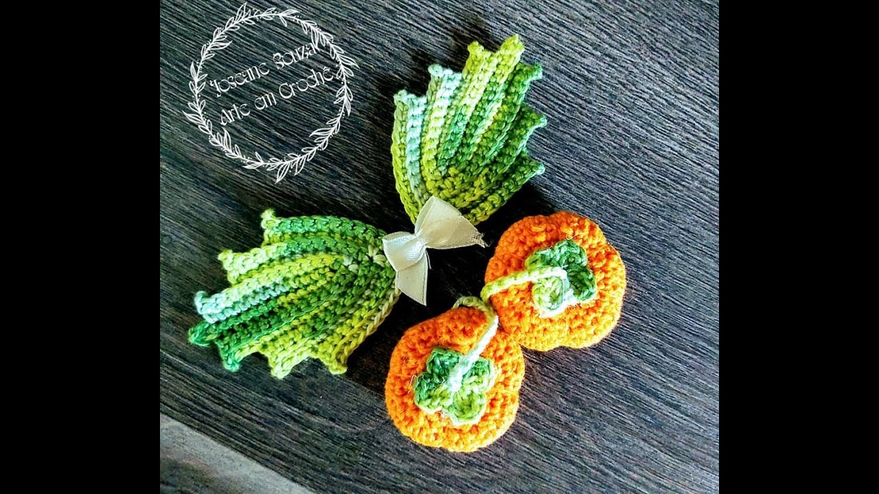 Mini Abóbora de Crochê para Aplicação. @joseanearteemcroche