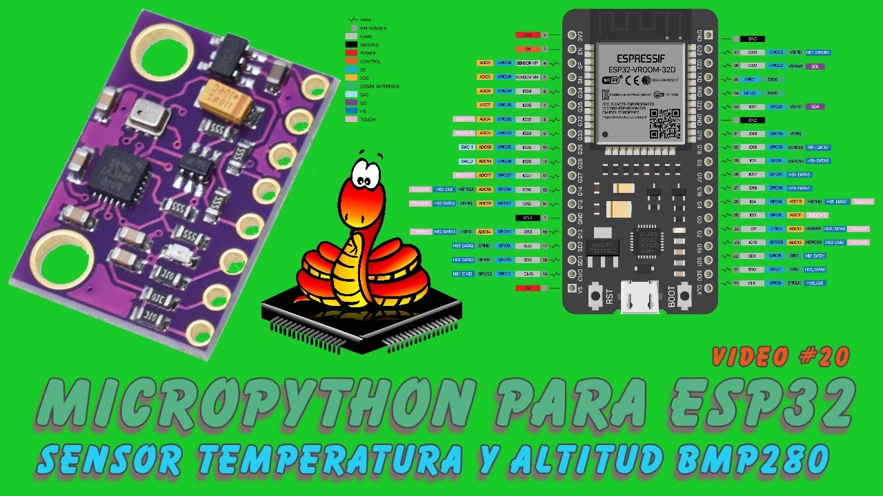 MicroPython para ESP32 #20 :  BMP280, sesor de temperatura y Altitud.