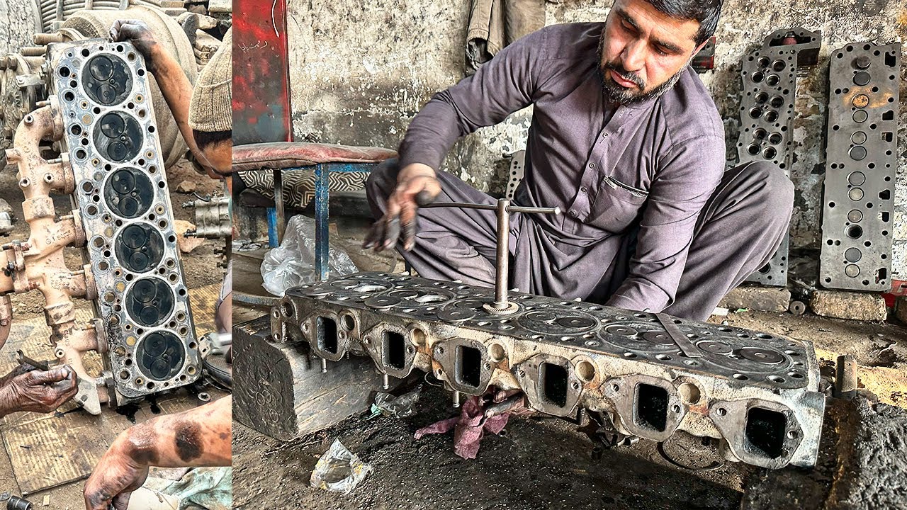 How They Resurface ENGINE DESTROYED HEAD with old school techniques