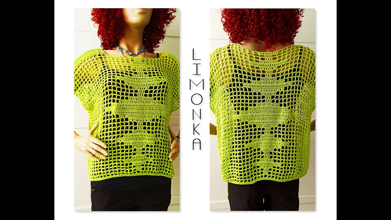 🧶LIMONKA - SIATKOWA BLUZECZKA DLA POCZATKUJĄCYCH