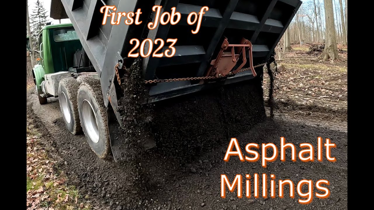Asphalt millings. First drive of 2023