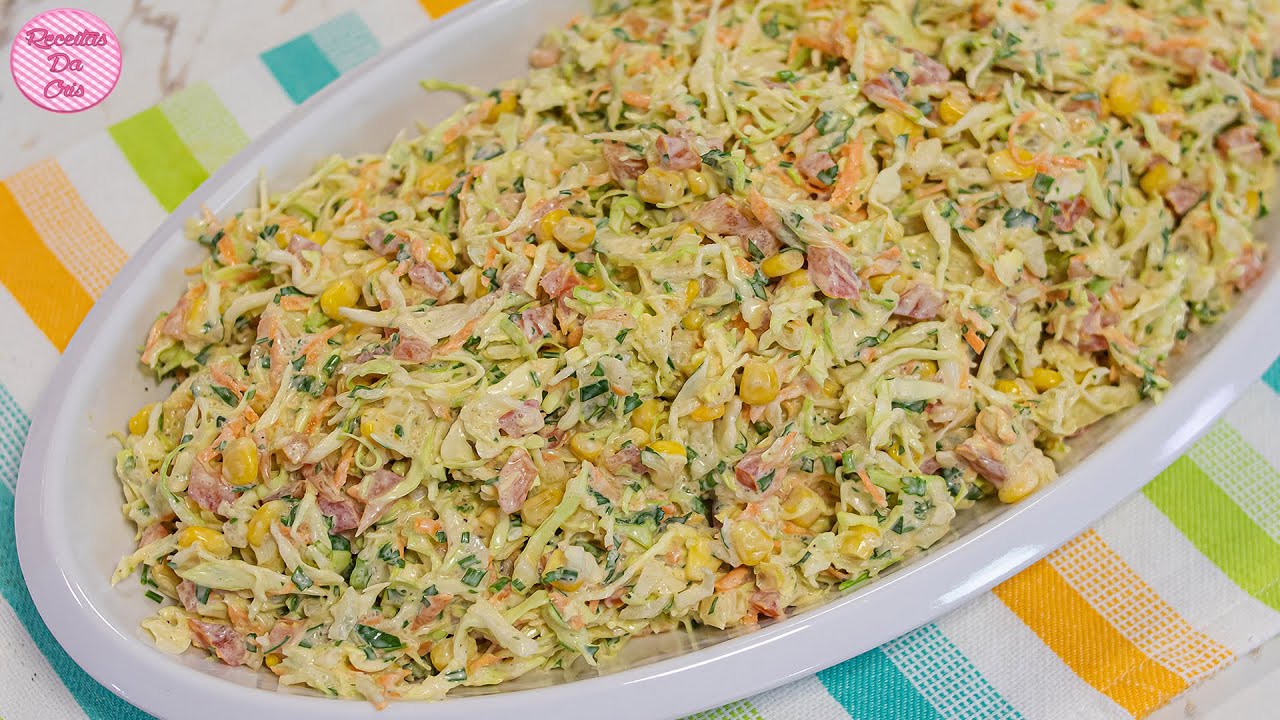 MAIONESE DE REPOLHO DELÍCIOSA, UMA SALADA CREMOSA SUPER FÁCIL QUE COMBINA EM QUALQUER DIA DA SEMANA!