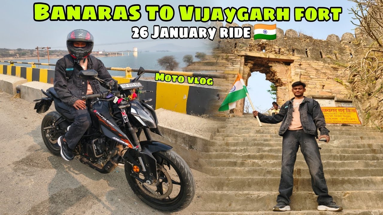 26 January 🇮🇳 Ride Banaras to Vijaygarh fort with KTM Duke 250🤩 #the fire Rider