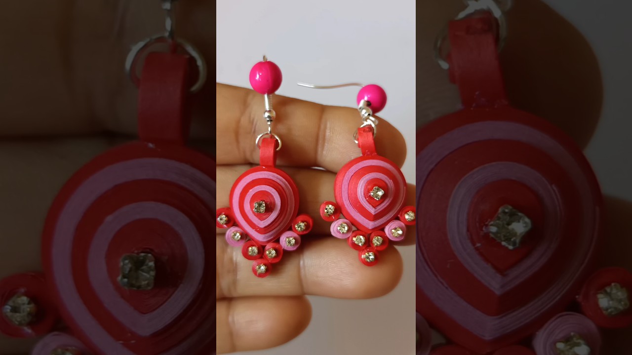 💖Handmade Paper Earrings Making❤🤩