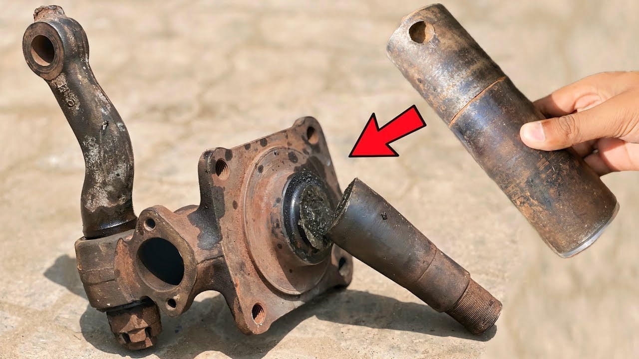 The Reinforcement Repair Method! Heavy Truck Broken Front Axle Spindle Repair by Amazing Technique