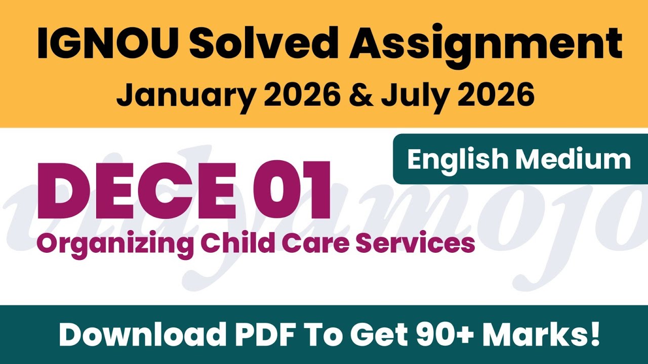 IGNOU DECE 1 Solved Assignment 2026-27 English Medium PDF Download | IGNOU DECE
