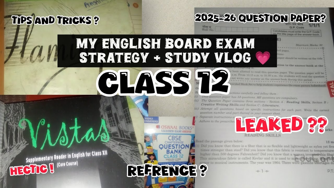 Class 12 English board exam strategy and study Vlog 😭. Exams aur shaadi 