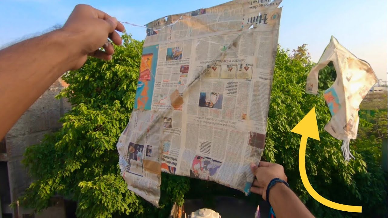 Big Newspaper kite flying kite fighting cut others kites