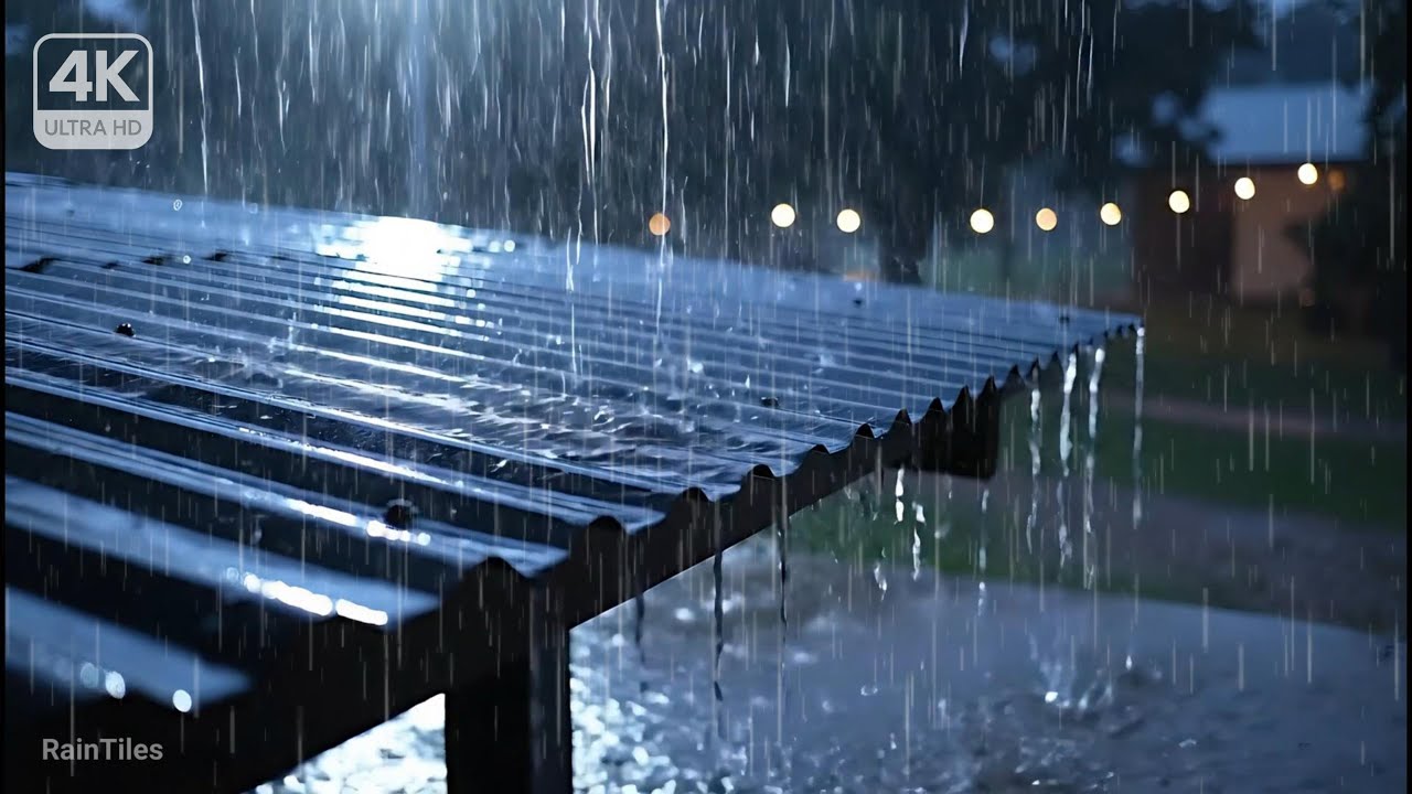 Lluvia en Techo de Calamina: ASMR Natural, Ruido Blanco Profundo para Concentración y Calma Nocturna